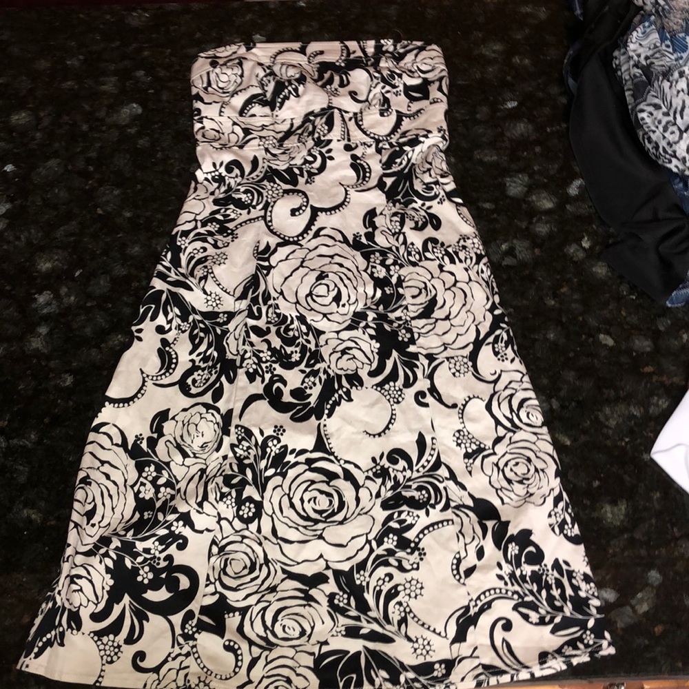 Strapless floral dress